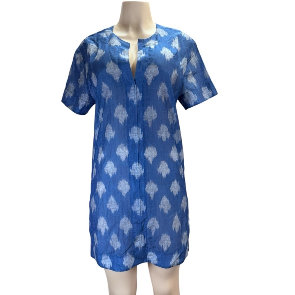 Theory. Blue and White Tie-Dye Dress - Picture 3 of 9